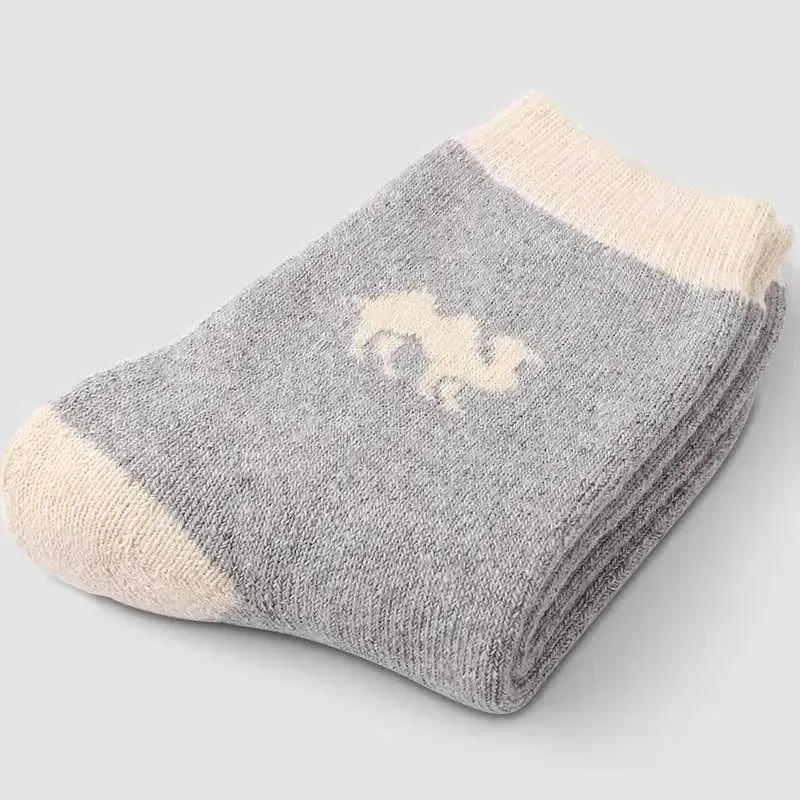 Haar Frauen Dicke Warme Weiche Wolle Schleife Casual Herbst Winter Kamel Socken Calcetas W240924_voghion.com