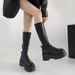 Fashionable Black American Style Height-Increasing Thick-Soled Long For Women 2024 Summer New Versatile Riding Boots_voghion.com
