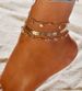 Pop creative round chain, versatile in summer, fashionable arrow inlaid diamond three piece set ankle chain_voghion.com