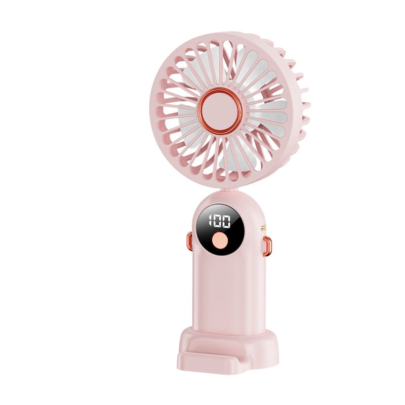 Ventilatore portatile pieghevole, display digitale a LED Ventilatore portatile silenzioso USB di grandi dimensioni, con 2400 mAh ricaricabile a 5 velocità_voghion.com