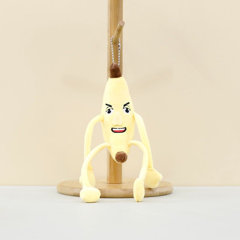 Niedlicher Bananen-Schlüsselanhänger, Plüschtier mit langen Beinen, für Schlüssel, Taschen und mehr_voghion.com