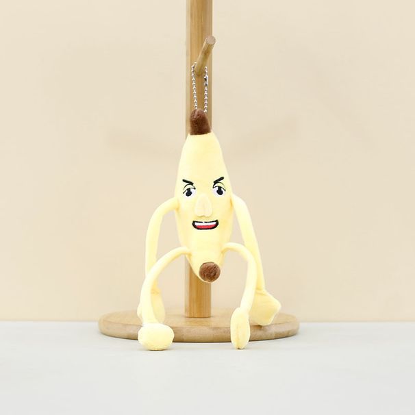 Niedlicher Bananen-Schlüsselanhänger, Plüschtier mit langen Beinen, für Schlüssel, Taschen und mehr_voghion.com