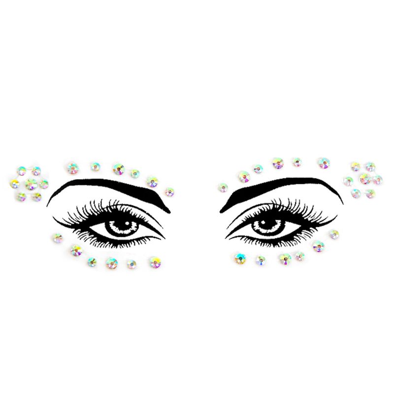 Halloween Edm Electronic Music Festival Face Stickers Eyebrow Stickers Diamond Resin Diamond Carnival Diamond Stickers Masquerade Face Decoration_voghion.com
