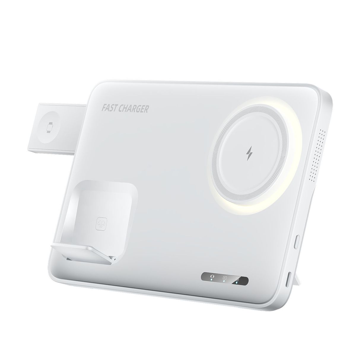 Cross Border New Product Folding Magnetic Three In One Wireless Fast Charging Charger Suitable For Mobile Phone Holder Wireless Charging_voghion.com