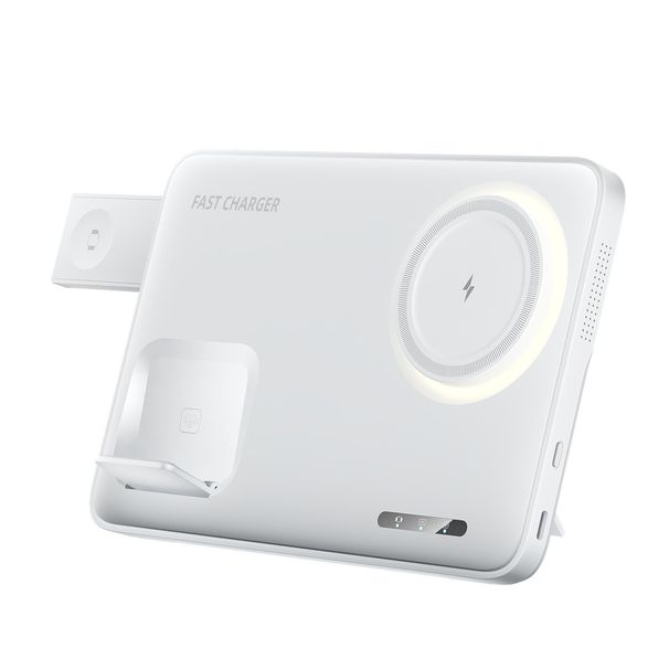 Cross Border New Product Folding Magnetic Three In One Wireless Fast Charging Charger Suitable For Mobile Phone Holder Wireless Charging_voghion.com