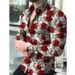 Camicia cardigan da uomo a maniche lunghe con stampa digitale a fiori larghi e oversize da uomo europei 3D_voghion.com