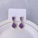 S Silver Needle French Purple Oil Drop Heart Sweet Light Luxury Socialite Circle Earrings Alloy Ear Jewelry_voghion.com