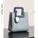 Taschen Schöne hellblaue Damenhandtasche aus echtem Rindsleder mit quadratischem Griff, Designer-Tragetasche für Damen_voghion.com