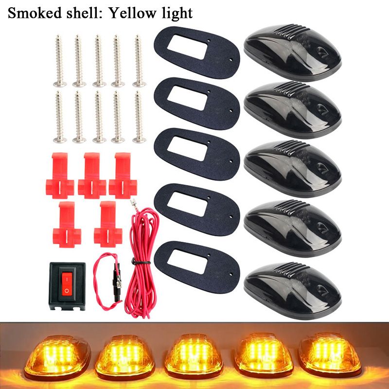 5pcs LED Running Cab Marker Roof Top Mouse Signal Light For Dodge RAM F150 Beast Toyota Tundra Chevrolet GMC Pickup SUV_voghion.com
