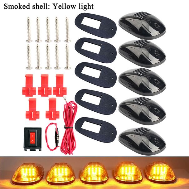 5pcs LED Running Cab Marker Roof Top Mouse Signal Light For Dodge RAM F150 Beast Toyota Tundra Chevrolet GMC Pickup SUV_voghion.com