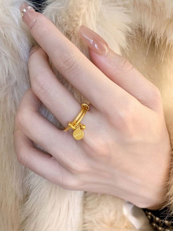 Personalized Hang Tag For Women 2024 New Color Ins Niche Design Plain Circle Ring Girlfriend Gift_voghion.com