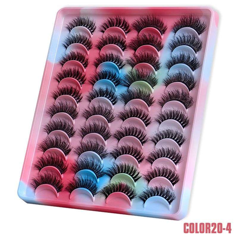 Beauty Health 20 Pairs Handmade Colorful 3d Mink-like False Eyelashes Multilayered Thick Messy Eye Lashes For A Stunning Makeup Effect_voghion.com