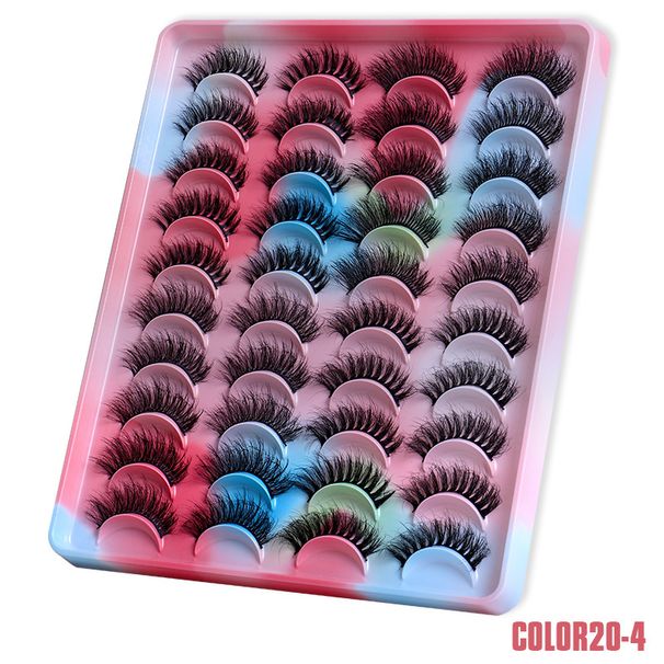 Beauty Health 20 Pairs Handmade Colorful 3d Mink-like False Eyelashes Multilayered Thick Messy Eye Lashes For A Stunning Makeup Effect_voghion.com