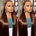 vendita calda HD 13x6 Glueless Chocolate Brown Colore Front Human Hair Wigs per donne 30 pollici parrucca frontale in pizzo trasparente pre_voghion.com