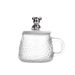 Bär Hochwertiger Blumentee Einfaches Glas mit Deckel Haushaltsbecher Wasserbecher_voghion.com