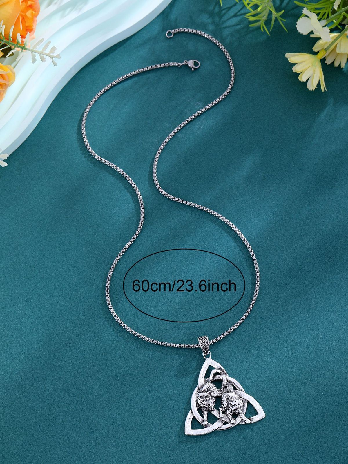 Nuova collana da uomo con ciondolo a forma di triangolo di Odino, clavicola, runa vichinga, lunga catena per maglione_voghion.com