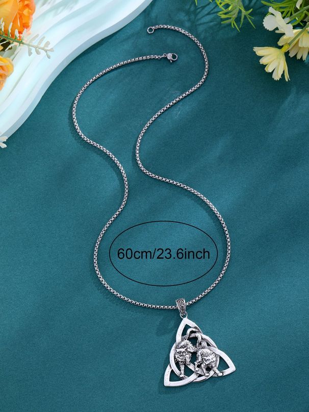 Nuova collana da uomo con ciondolo a forma di triangolo di Odino, clavicola, runa vichinga, lunga catena per maglione_voghion.com