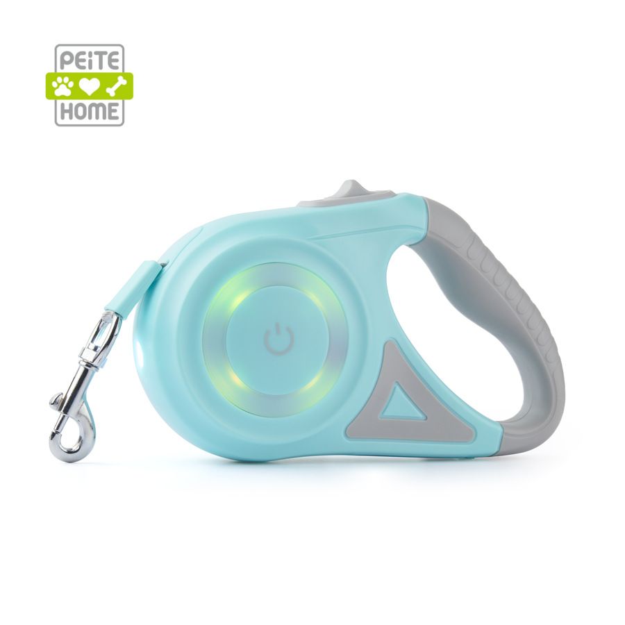 Touch-Control Colorful LED Night Light Pet Automatic Retractable Leash Dog Rope_voghion.com
