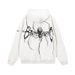 American High Big Spider Foam Print Hoodie Unisex Street Style Loose Hip Hop Cardigan Jacket_voghion.com