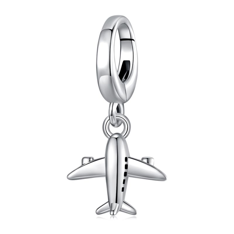 Airplane Pendant Charm Sterling Silver Charm,SCC3034_voghion.com