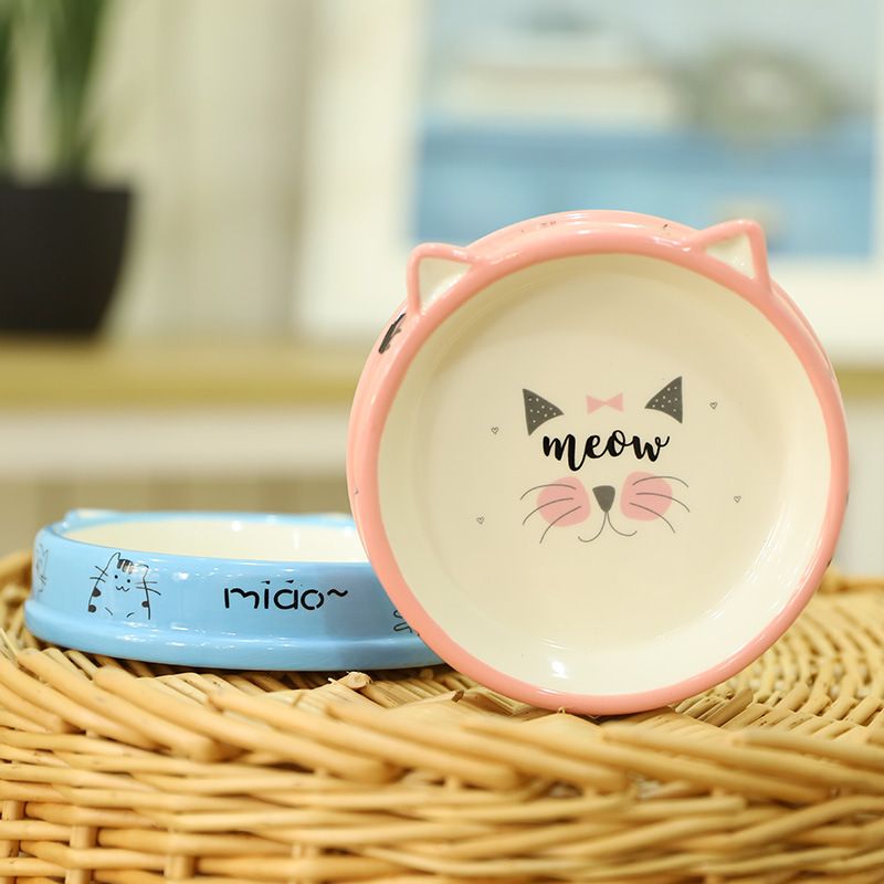 ELITE Ceramic Big Face Head Pet Food Cat Dog Bowl Universal Easy to Clean_voghion.com