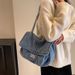 2025 Early Spring New Casual Versatile Jeans Chain Fashion Network Celebrities With The Same Handheld Shoulder Bag Fashion Versatile Shoulder Bag_voghion.com