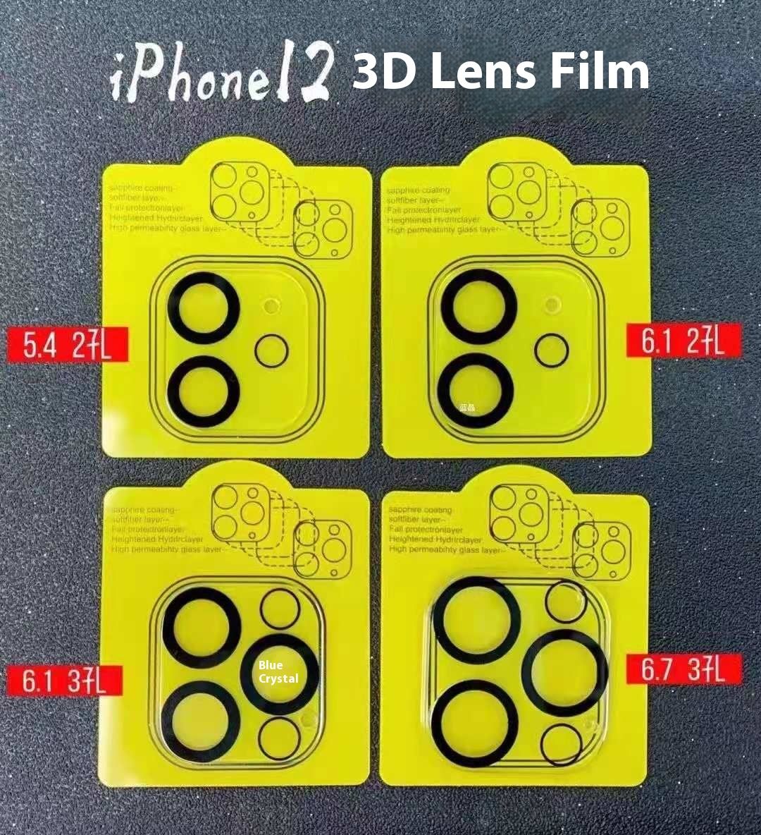 Apple 13 lens iPhone 12pro transparent tempered high-definition glass film max silk screen black circle suitable_voghion.com
