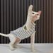 Gilet estivo a righe in puro cotone con aria condizionata, elasticità elevata, comodo, sottile, per gatti Sphynx Devon Rex senza peli_voghion.com