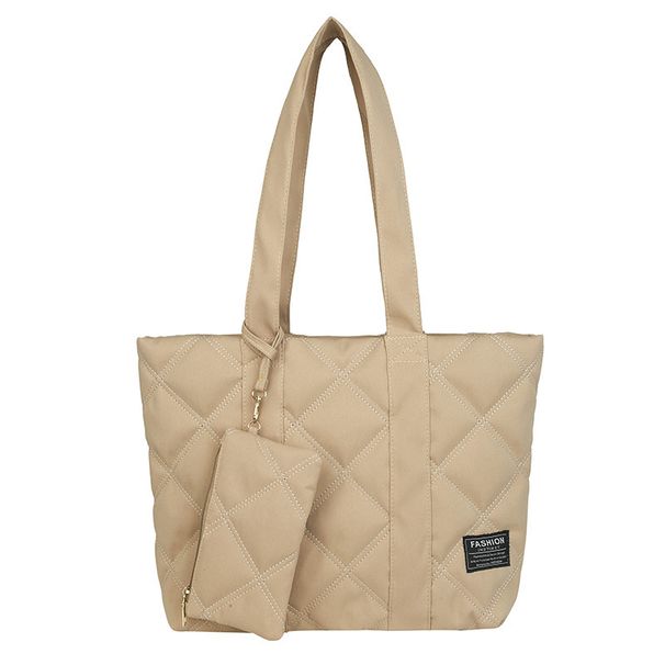 Damaxelväskor Chao Mode Bomullsvadderad Jacka Axelväska Enkel Stor Kapacitet Tygväska_voghion.com