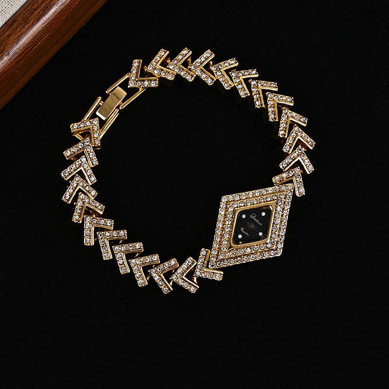 Bracelet en diamant de luxe léger et intemporel avec chaîne cubaine en forme de diamant de style vintage_voghion.com