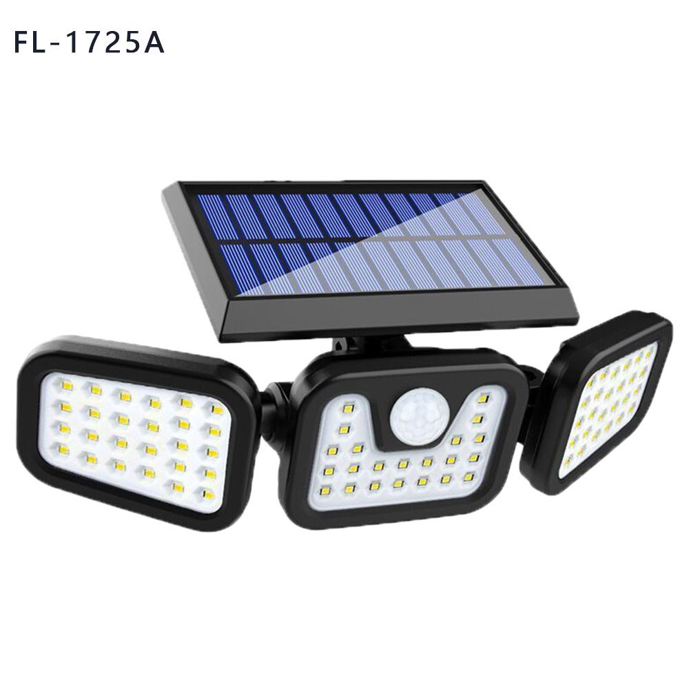 Déi nei Solarwandluucht LED mat dräi Käpp kann d'Waasserdicht Outdoor-Stroosseluucht mat mënschlecher Sensatioun rotéieren_voghion.com