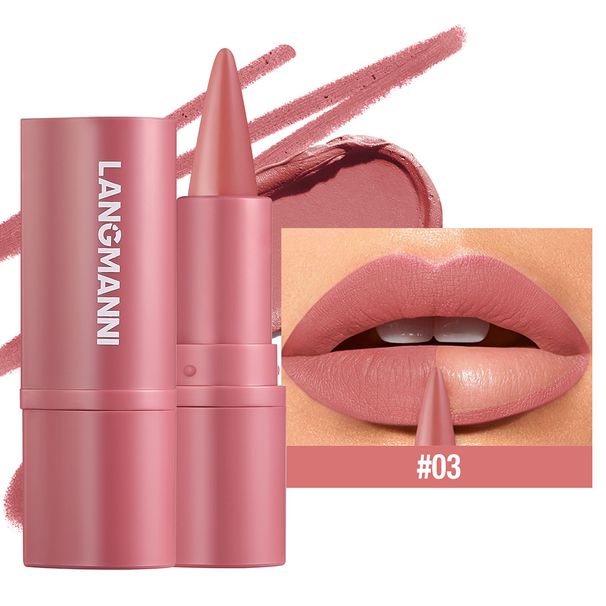 Lipstick New Multifunctional Lip Liner Lipstick Pen Matte 6 Colors Optional Lipstick_voghion.com