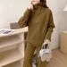 Women's High-Neck Half-Zip Sweater Set – Ribbed Knit Two-Piece Outfit – Oversized Loungewear (One Size Fits S-L)_voghion.com
