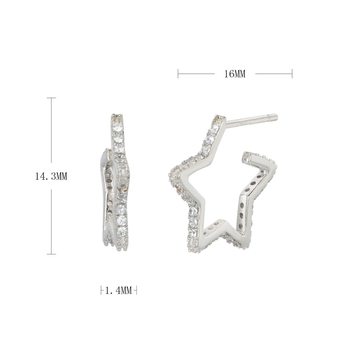 Tar a cinque punte personalizzato, alla moda, esagerato, fatto di argento puro, stile semplice e fresco, atmosferico e_voghion.com