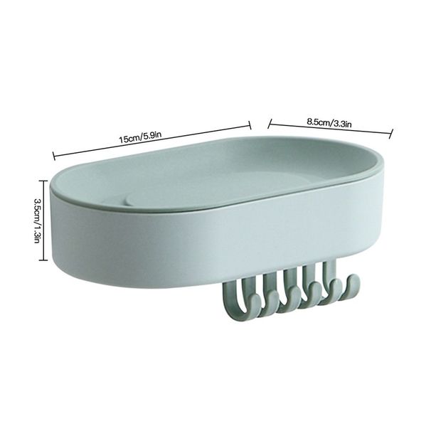 4er-Set Seifenablagen zur Wandmontage, Seifenboxhalter mit Haken, Schwammablage, Kunststoff, auch für Küche und WC geeignet, ohne Bohren._voghion.com