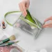 Trousse de maquillage transparente en maille pour femmes, trousse de voyage pour rouge à lèvres, pochette de rangement décontractée à fermeture éclair, organisateur de toilette, lavage et bain_voghion.com