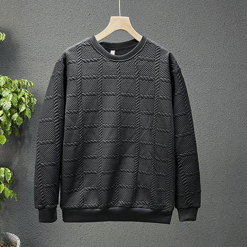 Teenage and guys Men's winter thick fleece sweatshirt men's 2024 new tops long sleeved T-shirt men's bottoming shirt spring and autumn jacket_voghion.com
