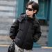 Elegante piumino invernale per bambini, 55% piumino d'anatra bianco, giacca con cappuccio in stile coreano (120-170 cm, bianco/marrone/nero/grigio argento)_voghion.com
