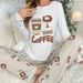 Spring And Autumn Simple And Comfortable Pajamas Set Women's Long-sleeved Top And Trousers Two-piece Set_voghion.com