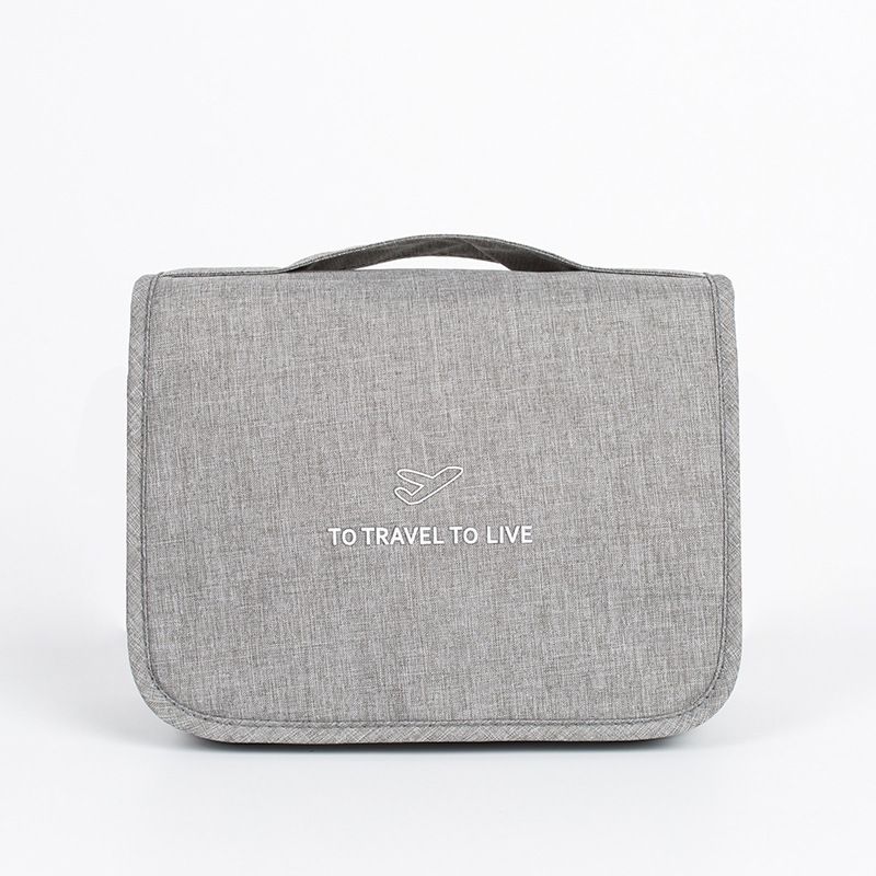 Men's Hook Toiletry Bag Linen Style Travel Washing Storage Bag_voghion.com