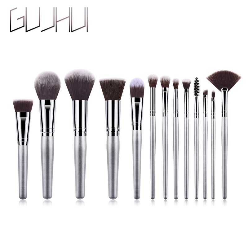 13 pennelli per trucco, set per trucco, pennello per cipria, pennello per ombretto, ciondolo in argento, strumento per trucco GUJHUI_voghion.com