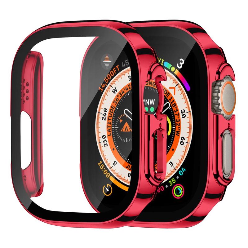 Ekrano apsauga Apple Watch Ultra Case 49mm priedai Straight Edge Cover + Glass Series 8 SE 7 6 5 4 45mm 41mm 44mm 40mm_voghion.com