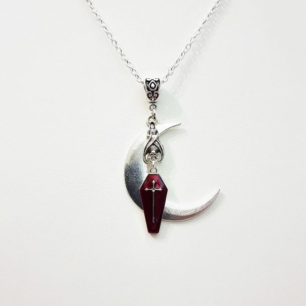 Necklaces vampire gothic necklace, crescent jewelry_voghion.com