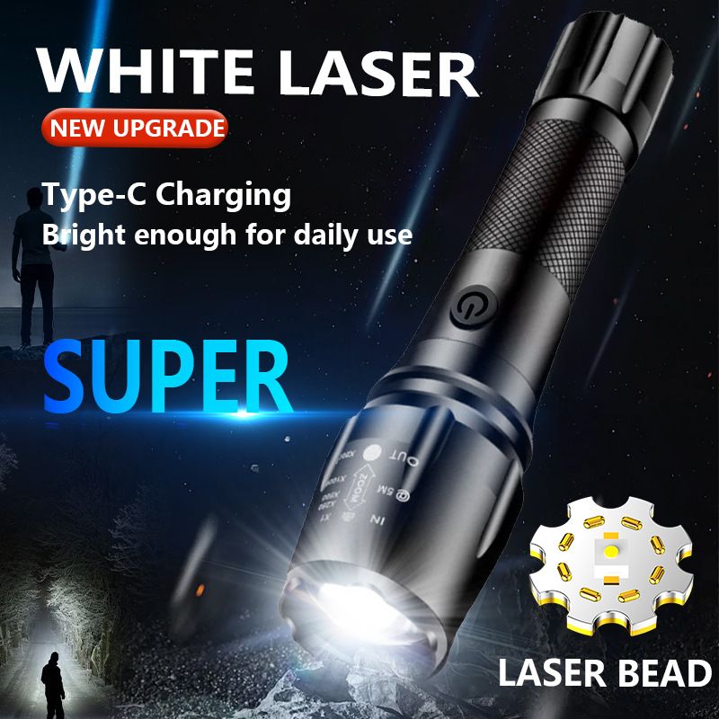 New Strong Light Rechargeable Small For Home, Outdoor, Portable, Emergency Help 18650 LED Flashlight_voghion.com