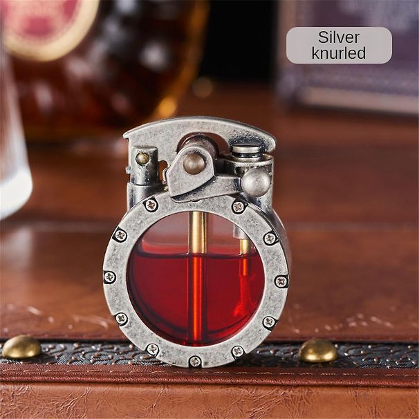Vintage Trench zapalovač Transparentní petrolejový zapalovač Starožitný Steampunk zapalovač Cool Jedinečný zapalovač pro muže (bez paliva)_voghion.com