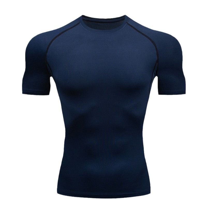 Heren T-shirt Sport Fitness Strak model Korte mouw Hoog elastisch Ademend Snel drogend IJs Zijde Hardloopschoen_voghion.com