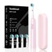 5-Mode Sonic Electric Toothbrush – Ultra-Soft Bristles, 30+ Days Battery, USB-C Fast Charge, 4/8 Brush Heads With Travel Case (White/Black/Pink)_voghion.com