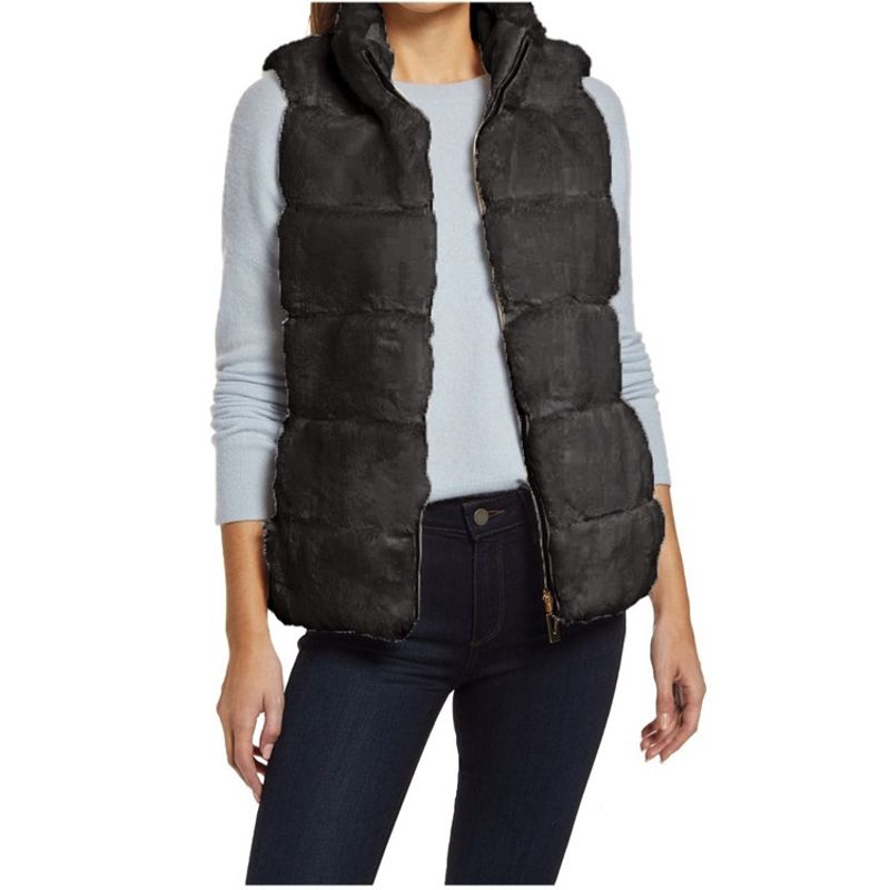 Einfarbiger Damen-Kragen-Plüschmantel, Kunstpelz-Damenweste-Cardigan_voghion.com