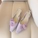 Sheepskin Version Temperament Flower Design Closed Toe Slingback Sandals For Women Fairy Style Square Toe Temperament Shallow Mouth Single Shoes_voghion.com