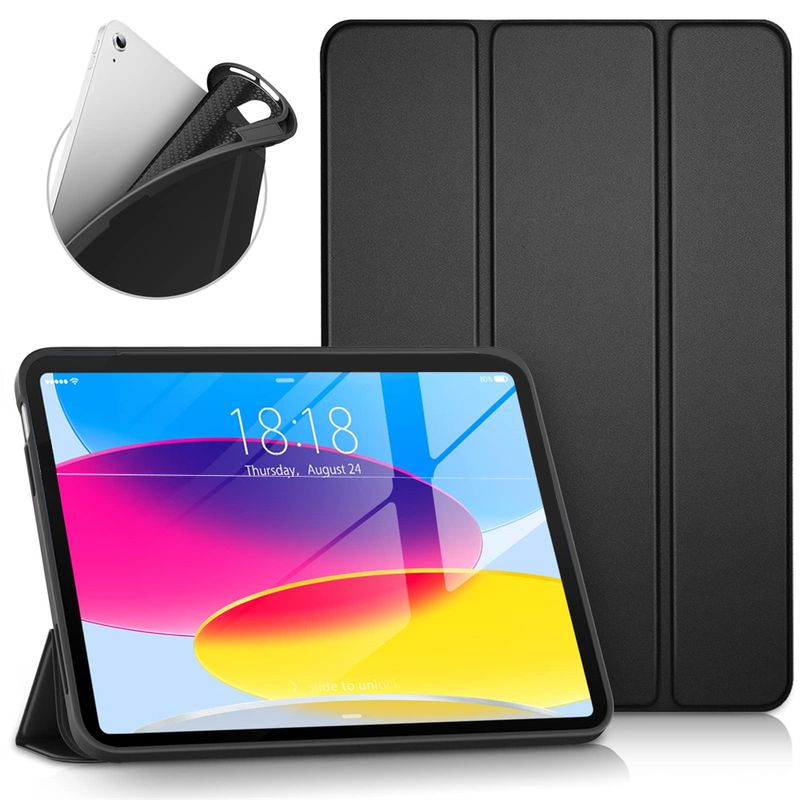Tablet Case For Apple iPad Air 1 2 3 4 5 2013 2014 2019 2020 2022 Soft Silicone Shell Trifold Magnetic Stand Flip Smart Cover_voghion.com